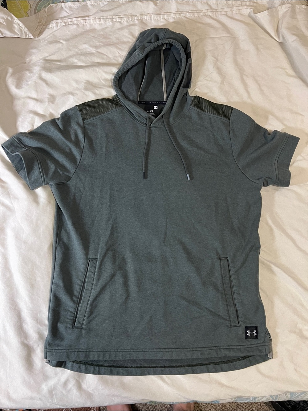 Under Armour Men's Threadborne Terry Short Sleeve Hoodie — Olive Green